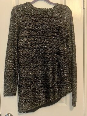 Black and Gray Sequin Sweater cL